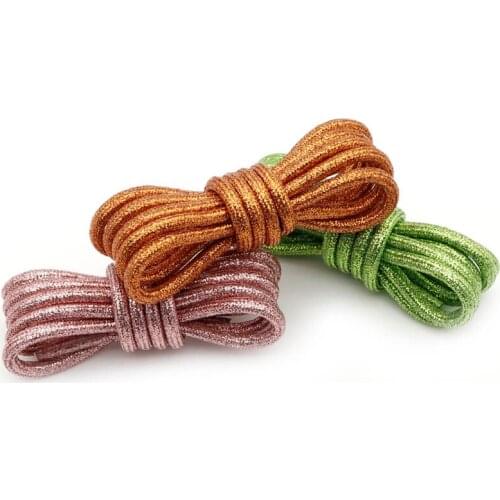 4.5MM Metallic Yarn Ropes Red Purple Pink Shoelaces Charmed Women Ladies Boots Wonder 2021 ozdoby do butów