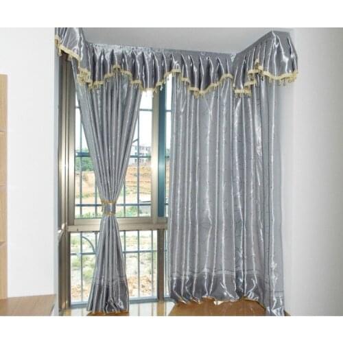 Curtains for bedroom living room processing cost included silver grey modern fabric blackout cheap soundproof window cortinas