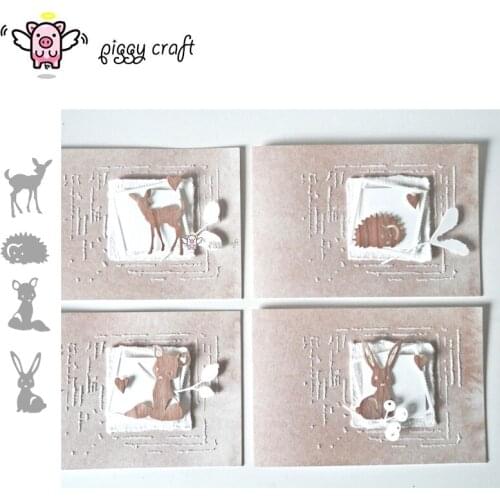 Piggy Craft metal cutting dies cut die mold Rabbit fox deer hedgehog Scrapbook paper craft album card punch knife art cutter die