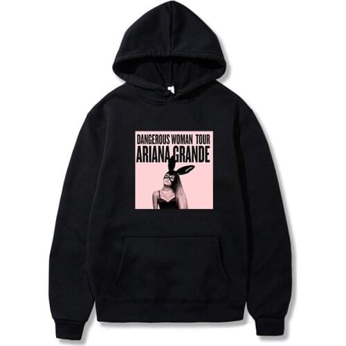Ariana Grande Hoodies "dangerous Women Tour" Print Sweatshirts Casual Long Sleeve Women/men Clothes Loose Pullover Thick Coat