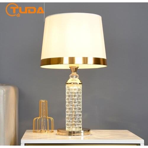 TUDA Free Shipping Luxury Glass Crystal Table Lamp for Bedroom Bedside Lamp Wedding Room Bride Dowry Lamp Celebration Night Lamp