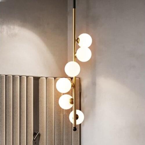 Creative Spiral Chandelier Glass Ball Droplight Sofa Bedside Floor Light Living Bedroom Ceiling Hanging Lamp Room Decor Home