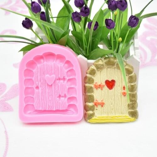 Vintage Fairy Garden Home Door Silicone Chocolate Fondant Molds Craft Polymer Clay Cake Decorating Tools