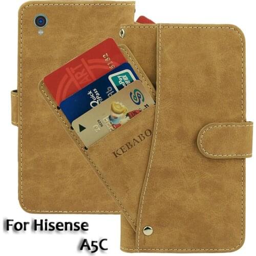 Vintage Leather Wallet Hisense A5C Case 5.84" Flip Luxury Card Slots Cover Magnet Phone Protective Cases Bags