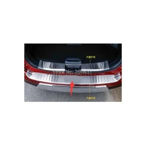 Stainless Steel Rear Bumper protector inside+outside Door Sill Plate Scuff 2pcs For Nissan Rogue X-Trail 2014 2015 2016