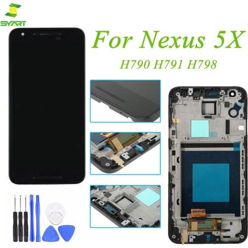 For LG Google Nexus 5X LCD Display Touch Screen Digitizer Assembly With Frame Replacement For 5X H790 H791 H798 5.2" LCDs Screen