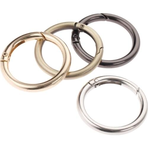 5Pcs 32mm Spring O Ring Openable Metal Keyring Leather Bag Belt Strap Dog Chain Buckle Snap Clasp Clip Bag Luggage Accessories