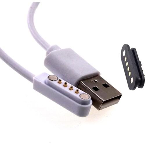 50Sets USB Magnetic Charging Cable Connector Pogo Pin 4 Pin Male Female Plug 2.50mm Pitch DC Power Supply Charging Panel Socket