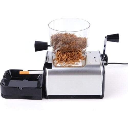 8mm Tube Silver Automatic Cigarette Rolling Machine Stainless Steel 220V Electric Tobacco Manufacturing Machinery Gift for Men