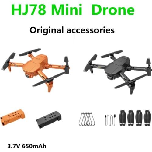 HJ78 Drone Battery Original Accessories 3.7V 650mAh Battery Propeller Maple Leaf For HJ78 Mini Drone Spare Parts Flight 10 Minu