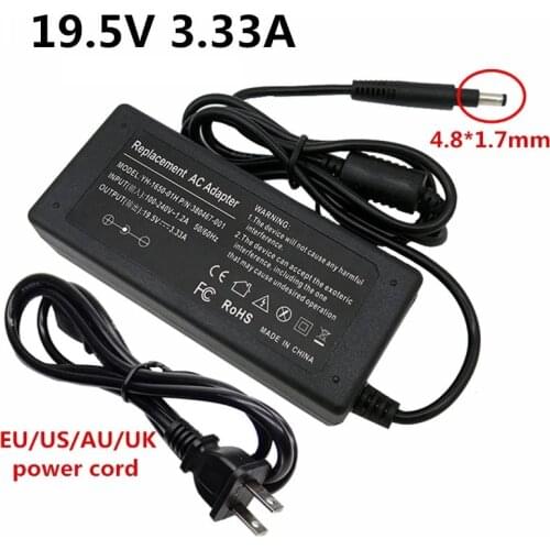 19.5V 3.33A 65W 4.8*1.7mm AC Power Adapter Supply Unit Charger For Hp Pavilion Sleekbook 14 15 For Envy 4 6 Series EU US UK AU