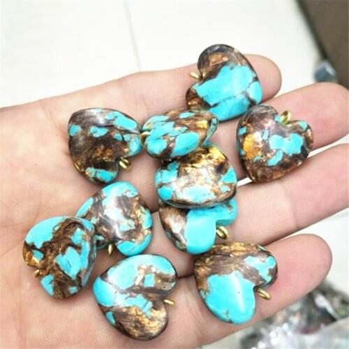 5pcs nature gem stone pendants nature colors for charms bracelets making size 20mm heart shape wholesale beads findings