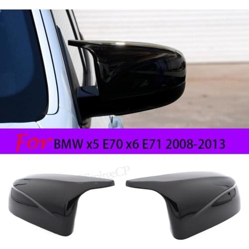 For BMW X5 X6 E70 E71 high-end black rearview mirror cover X5 E70 X6 E71 replacement car rearview mirror cover 2008 - 2013