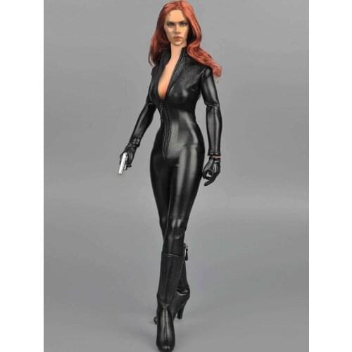 1/6 scale Action figure clothes suit black female jumpsuit leather corset for 12 inch doll accessories