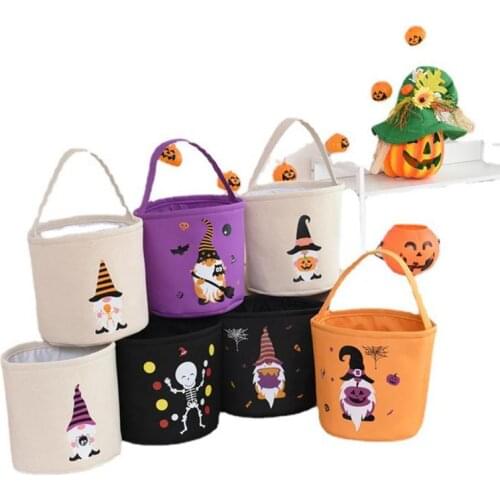 Halloween Candy Storage Bag Pumpkin Bucket Tote Bag Halloween Party Gift Bag Children Portable Basket Halloween Decoration Props