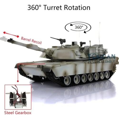 Heng Long 1/16 TK7.0 Plastic M1A2 Abrams RC Tank 3918 Steel Gearbox Barrel Recoil TH17792
