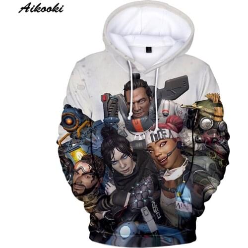 Aikooki 3D Apex Legends Hoodies And Sweatshirts Men/Women Hoody Hooded Boy/Girls Autumn Polluver Game Apex Legends Hero Design