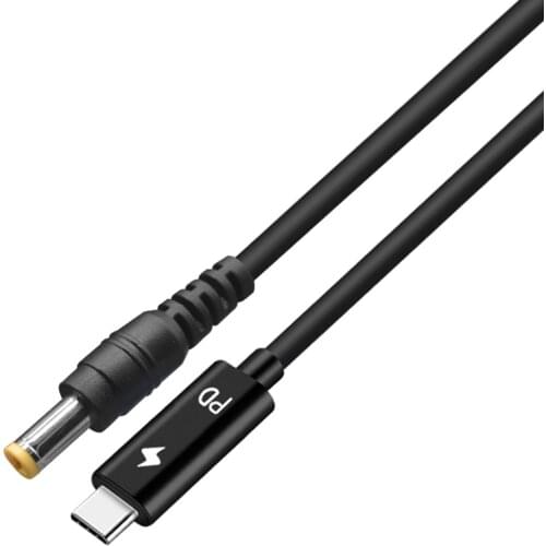 1.5M/4.9FT Type-C male head to DC 5.5*2.5MM PD notebook fast charging cable,USB-C to 5525 65W Power charging cable