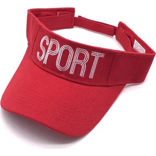 Twill embroidery sport golf tennis outdoor visor hat summer women men sun visor cap red hot pink yellow khaki blue black green