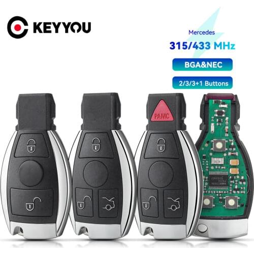 KEYYOU BGA Style Remote Smart Car Key 315Mhz For MB Mercedes BENZ E S 2Supports Original NEC BGA Fob 2/3 Buttons