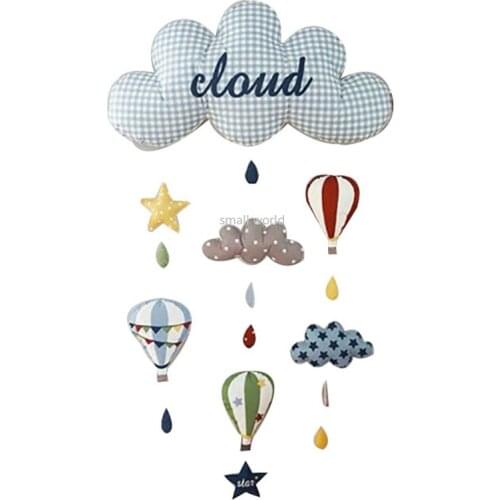 Creative Wall Decoration Cartoon Bedbell Cloud Rocket DIY Material Kit Aesthetic Kawaii Room Decor Baby Boy Room Decoration