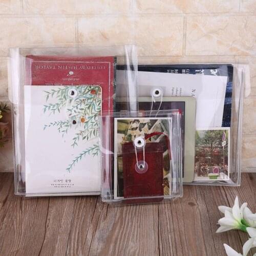 Multifunctional Transparent PVC Winding Storage Bag File Folder Makeup Organizer