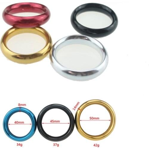 Male Aluminum Alloy Metal Penis Ring Delay Ejaculation Cock Ring Sex Toys for Men Erotic Games Cockring Erection Exerciser