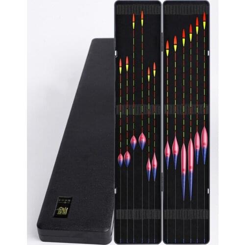 Bold Bottom Vertical Buoy Fishing Float Set Hard Tail Eye-catching Fishing Float Balsa Boya Flotador Carp Fishing Tool with Box