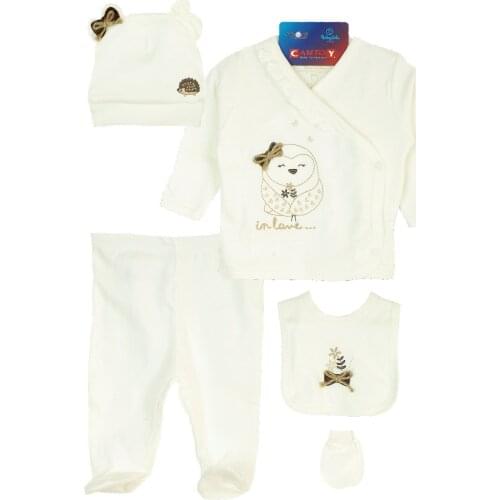 Newborn Girls Boys Baby 5 Piece Hospital Output The Zibin Set organic 100% Cotton Baby Layette Hospital Outfit Baby Set 0-3 month