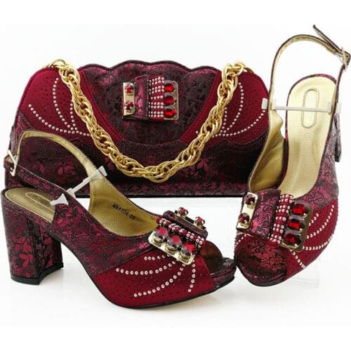 New Arrival Italian Luxury Ladies Shoes And Matching Bags Set African Style Pumps 8.5CM Shoes And Bag For Party Size 38-43