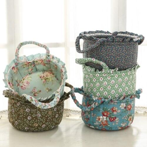 Pure Cotton Fabric Storage Basket Cotton Home Magazine Frame Underwear Organizing Report Basket