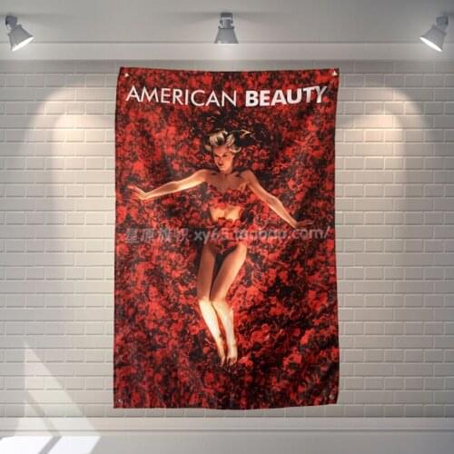 "American Beauty" Movie Poster Banners Bar Cafe Hotel Theme Wall Decoration Hanging Art Waterproof Cloth Polyester Fabric Flags
