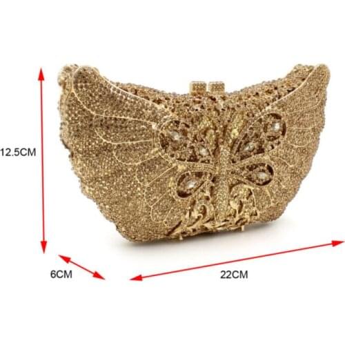 Gala dinner metal crystal rhinestone bag wisp empty cosmetic bag