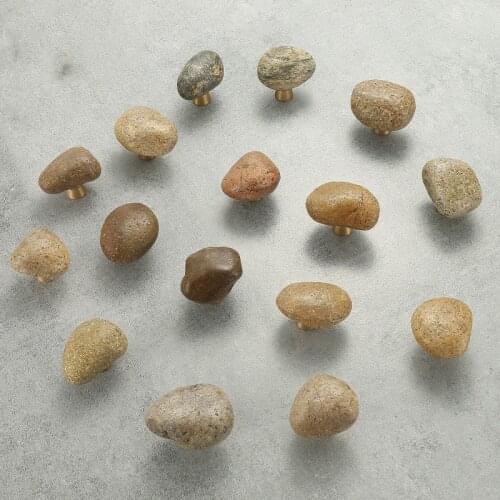 1 pc Unique Natural stone + zinc alloy Door Drawer Cabinet Wardrobe Pull Handle Knobs furniture Hardware handle Wholesale