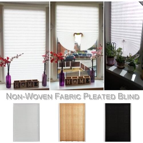 Self-Adhesive Pleated Blinds Half Blackout Non Woven Fabric Windows Curtains Bathroom Kitchen Balcony Home Textile Shutters D30