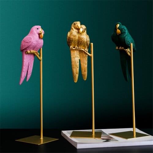 Nordic Couple Bird Statue Decoration Resin Parrot Statue Creative Style Crafts Home Decoration Decoration Desktop Miniature Gift