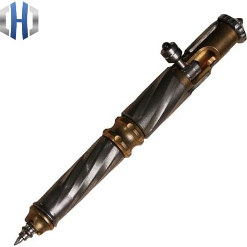 Spiral Tactical Pen Titanium Alloy Brass Decomposition Portable Writing Self-defense Broken Window Multi-function Bolt EDC