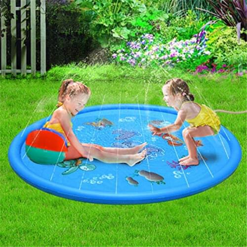 100cm Summer Kid Water Sprinkler Splash Play Pool Playing Sprinkler Mat Yard Outdoor Fun Multicolour PVC Material Cushion Toy