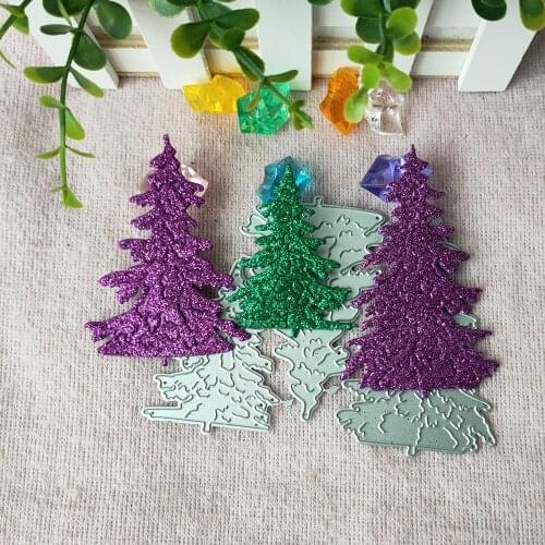Three new Christmas trees combination metal cutting Die mould DIY scrapbook photo album relief handicraft