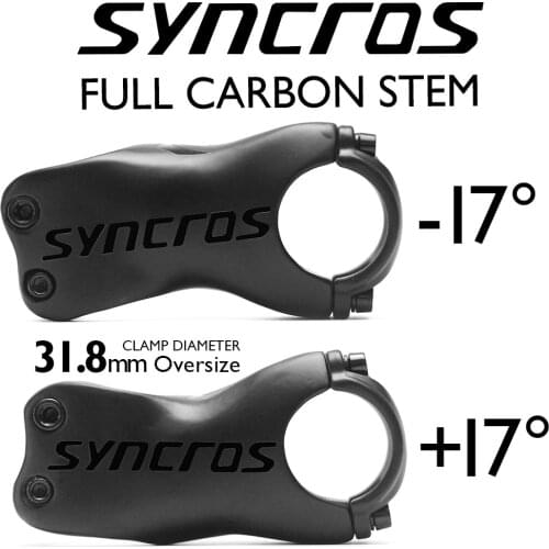 SYNCROS Full Carbon Bicycle Stem Angle 6/17 Degree Clamp31.8*70-120mm Super strength Ultra light Carbon Mountain/Road bike Stem