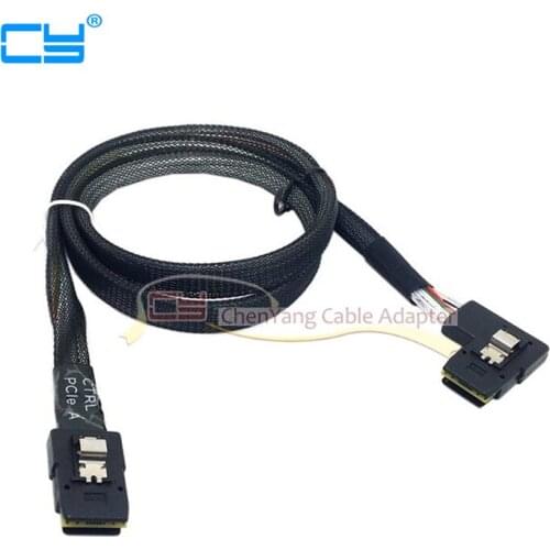 Ultra Slim Flat Left Angled 90 Degree Mini SAS 36pin SFF-8087 To 8087 Data Raid Cable 80cm