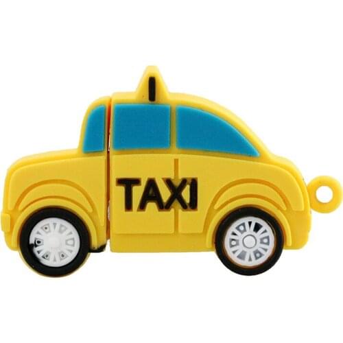 Taxi USB Flash Drive USB 2.0 Flash Drive Mini Cartoon PenDrive 8GB 16GB 32GB 64GB Memoria Stick With Chain USB Drive