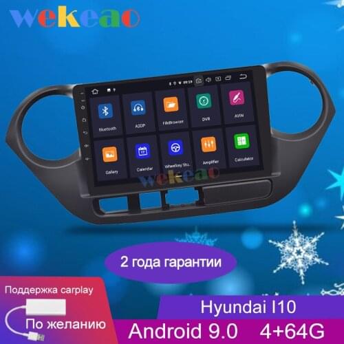 Wekeao Touch Screen 9'' 1 Din Android 9.0 Car Dvd Multimedia Player For Hyundai I10 Grand Car Radio GPS Navigation 2013-2016