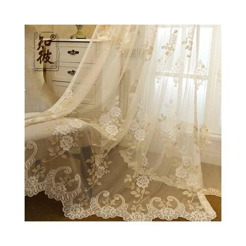 European style jacquard design sheer panel tulle curtain for living room balcony organza fabrics European style window quality