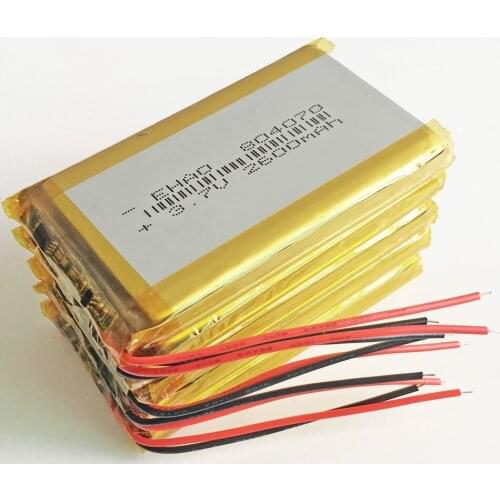 10 pcs 3.7V 2600mAh 804070 Lithium Polymer LiPo Rechargeable Battery For Solar LED lights speaker PAD DVD Power bank