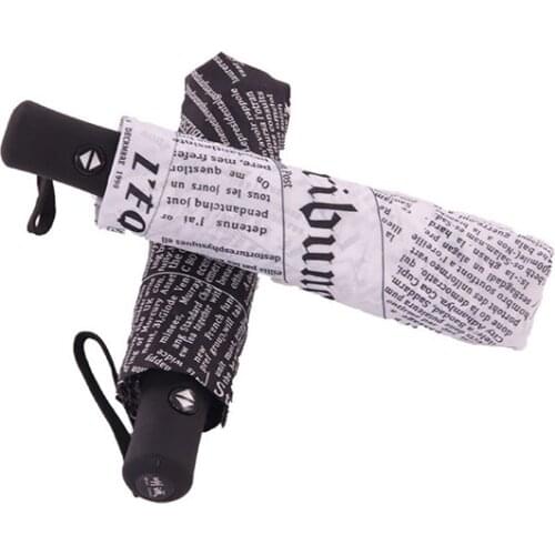 DHL 10PCS British style Sun Resistant Three Folding Automatic Umbrella Rain Women Auto Luxury Men Frame Black glue Parasol