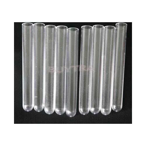 10 Pcs/Pack 12x100mm Test Tubes Clear Plastic Test Tubes Lab Supplies School Chemistry Laboratory Accessories Stationery