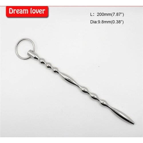 200mm(7.87'') Stainless Steel Urinary Plug Beads Metal Urethral Sounds Penis Catheters Prince Wand Sex Toys Adult Game 635