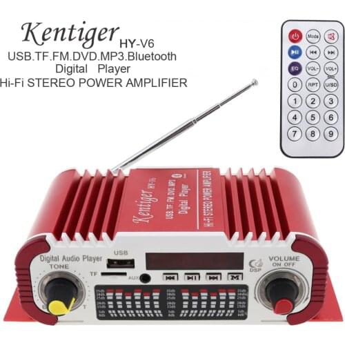 Car HI-FI Bluetooth Digital Audio Amplifier FM Radio Stereo Player Support SD /USB/DVD/MP3 Input for Car Motorcycle Home