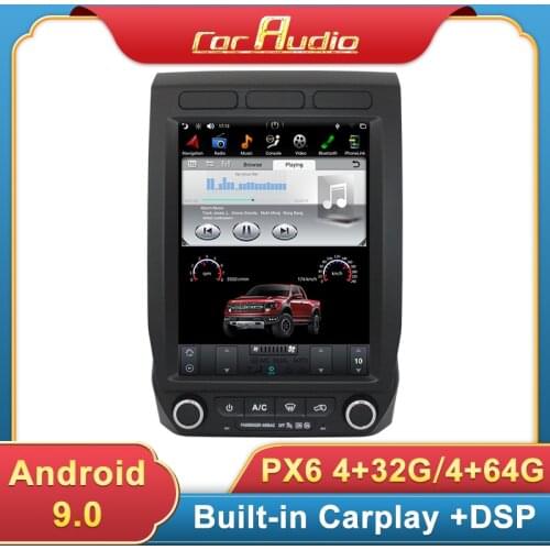 Tesla style 12.1 inch PX6 Car Multimedia Player For Ford Raptor F150 2015-Android 9 GPS Navigation Auto Radio Stereo Head Unit